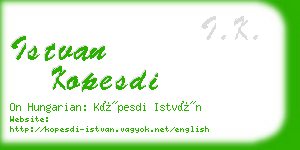 istvan kopesdi business card